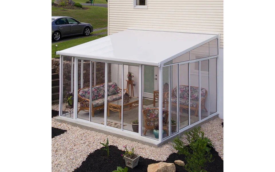 12' X 14' Palram Canopia San Remo White Lean To Conservatory 3