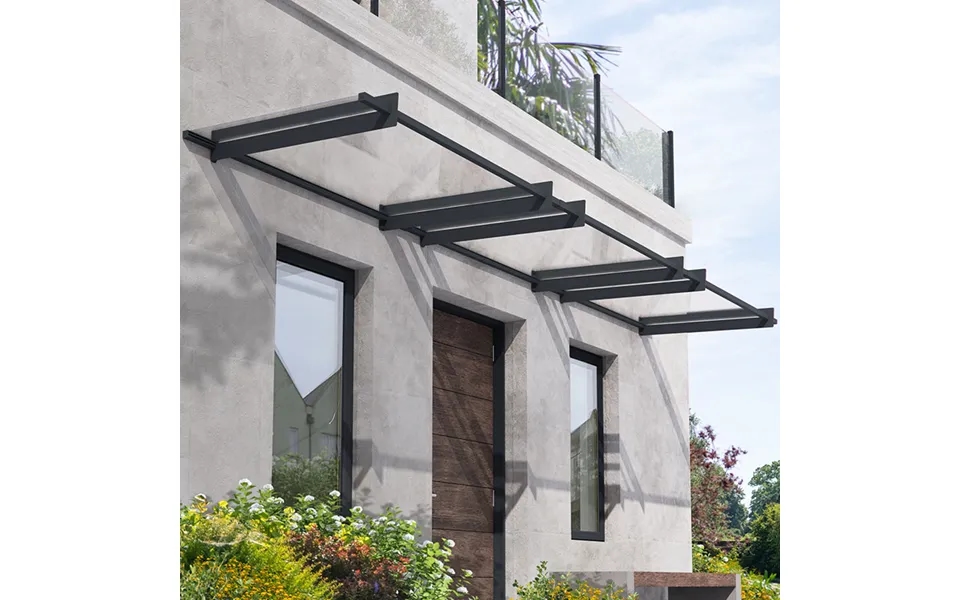 15' X 3' Palram Canopia Nancy 4500 Door Canopy - Grey 4.52m X 0