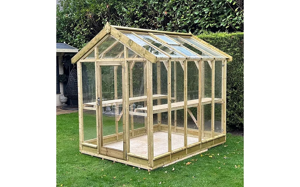 4'4 X 7'10 Coppice Ashdown Apex Wooden Greenhouse 1.32m X 2.4m