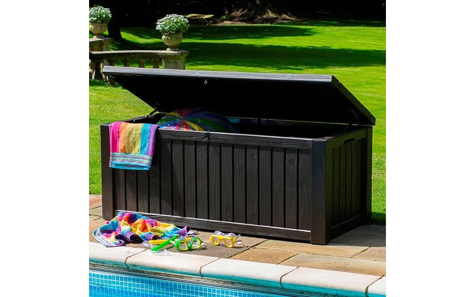 5'1 X 2'4 Keter Rockwood Plastic Garden Storage Box - Brown 1