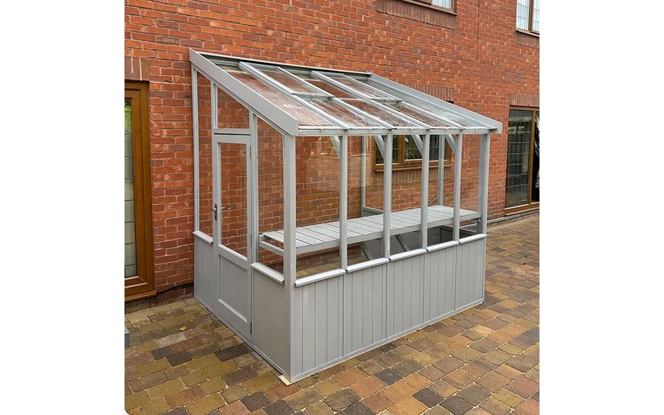 5'1 X 4'9 Coppice Hatfield Lean To Painted Wooden Greenhouse 1