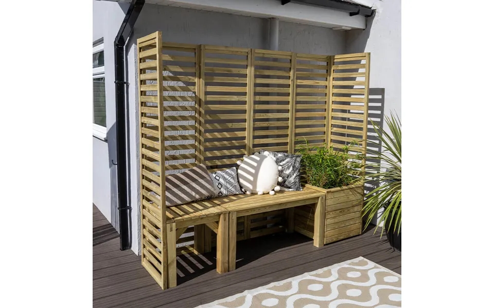 6'9 X 1'9 Forest Modular Wooden Garden Seating Set Number 2 2