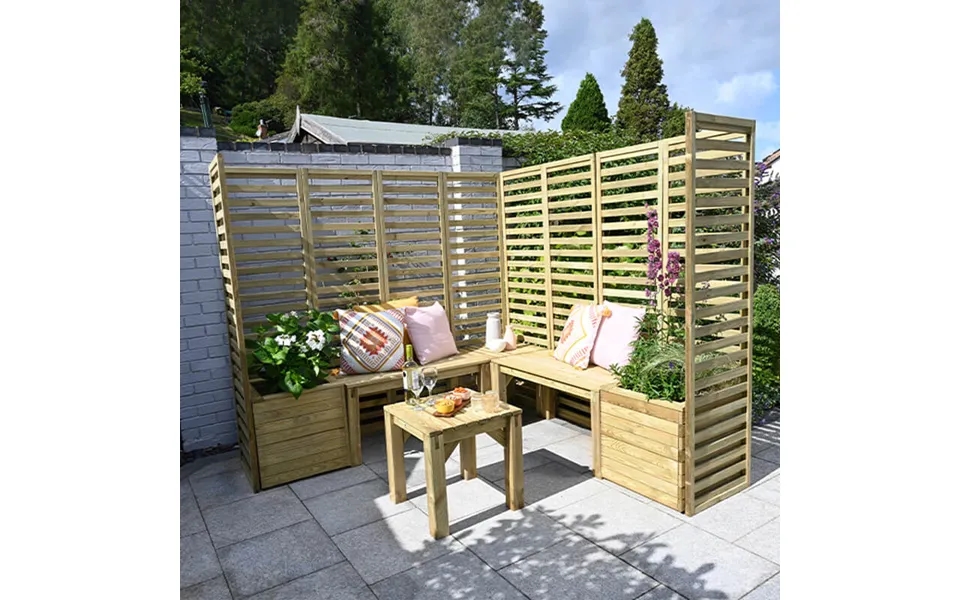 6'9 X 6'9 Forest Modular Wooden Garden Seating Set Number 3 2