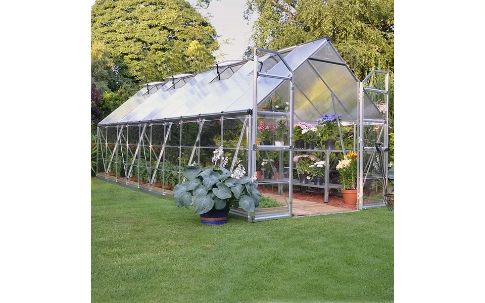 8' X 20' Palram Canopia Balance Silver Greenhouse 6.07m X 2.44m