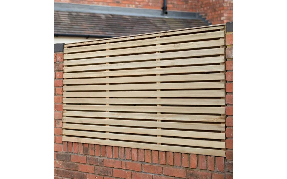 Forest 6' X 3' Pressure Treated Contemporary Double Slatted Fence Panel 1