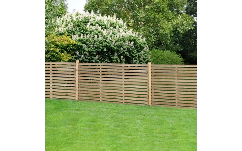 Forest 6' X 3' Pressure Treated Contemporary Slatted Fence Panel 1