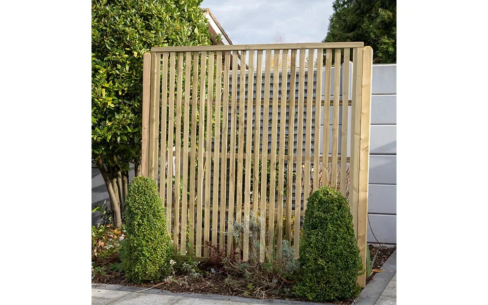 Forest 6' X 6' Pressure Treated Vertical Slatted Garden Screen Panel 1