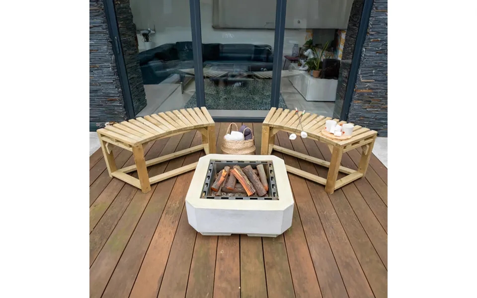 Forest Curved Wooden Firepit Bench 6'8 X 2'6 2.03m X 0.76m - Pack Of 2