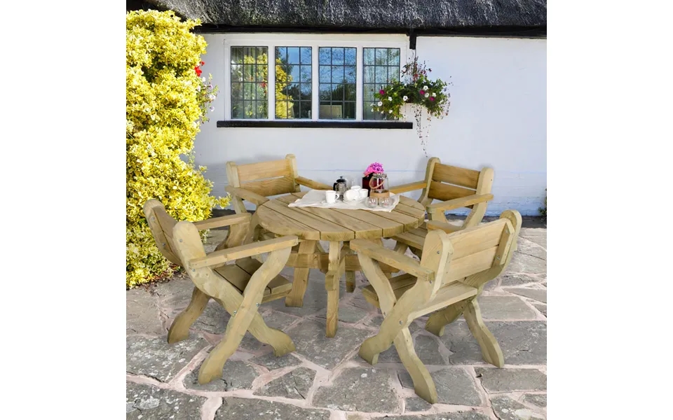 Forest Grizedale Circular Wooden Garden Table 4'x4' 1.2x1.2m