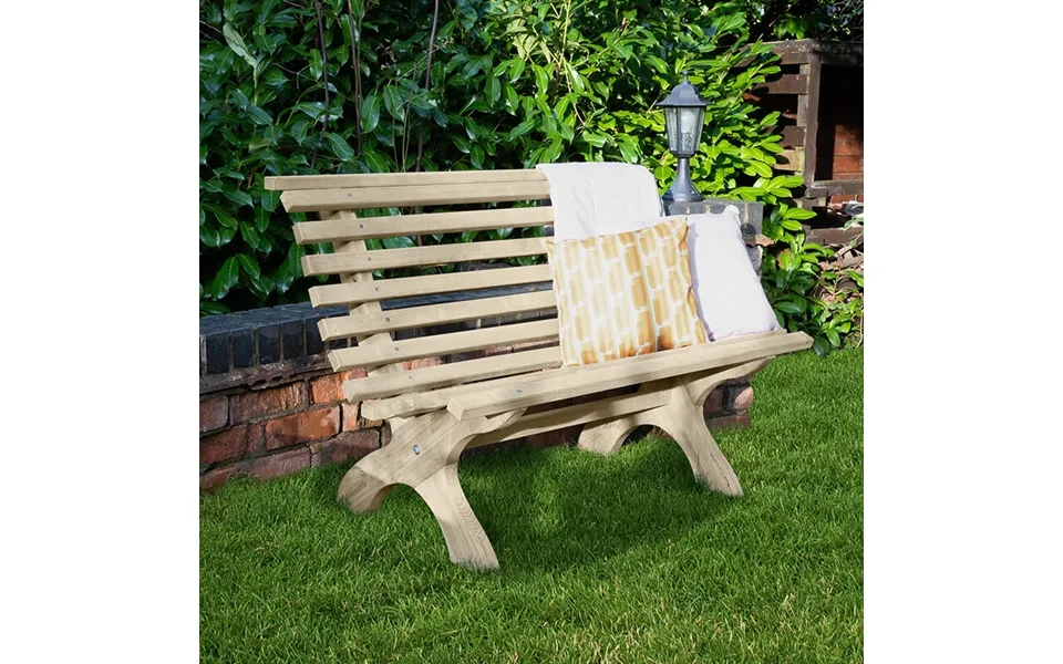 Forest Kuba Curved Wooden Garden Bench 3'11 X 2'5 1.20m X 0.74m