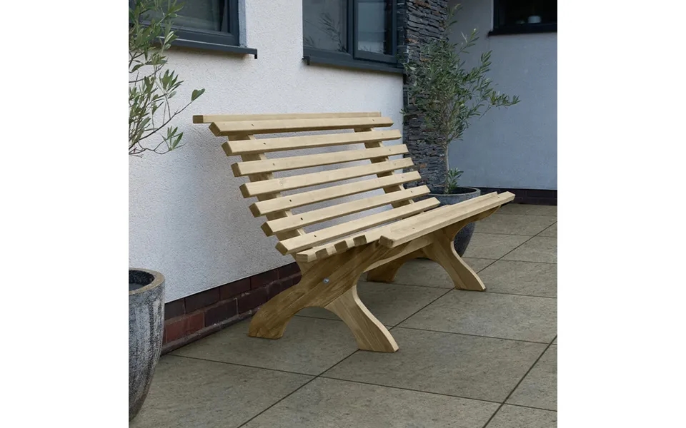 Forest Kuba Curved Wooden Garden Bench 4'11 X 2'5 1.50m X 0.74m