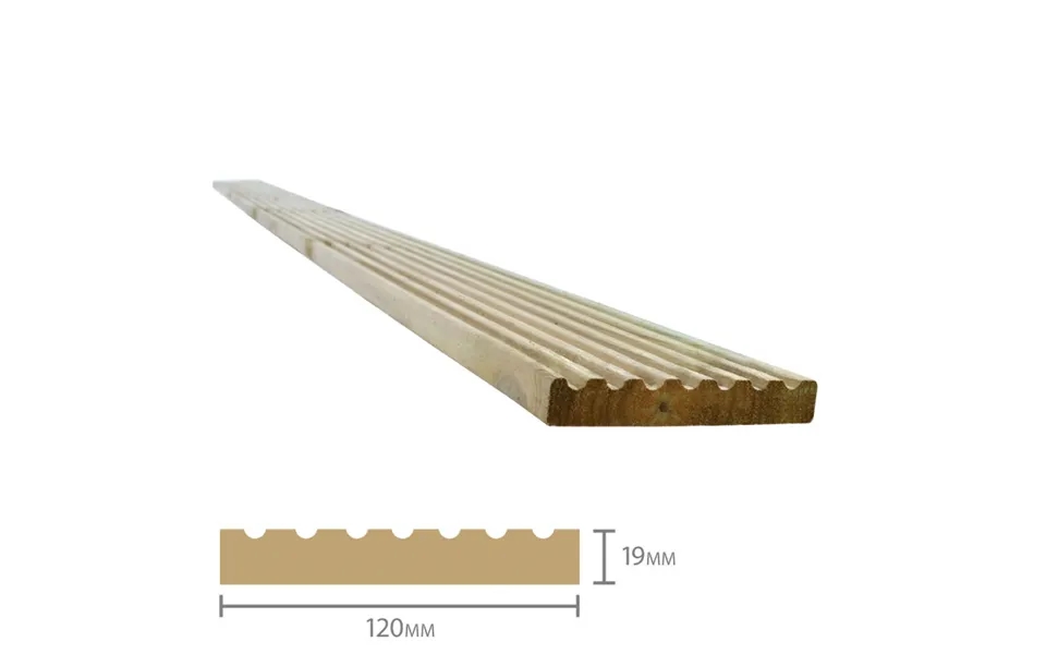 Forest Treated Softwood Value Deck Board 19mm X 120mm X 2.4m Pack Of 50