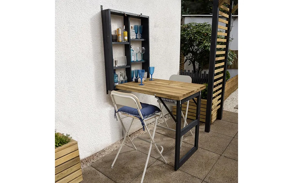 Forest Wooden Fold Down Garden Wall Bar 2'6 X 0'6