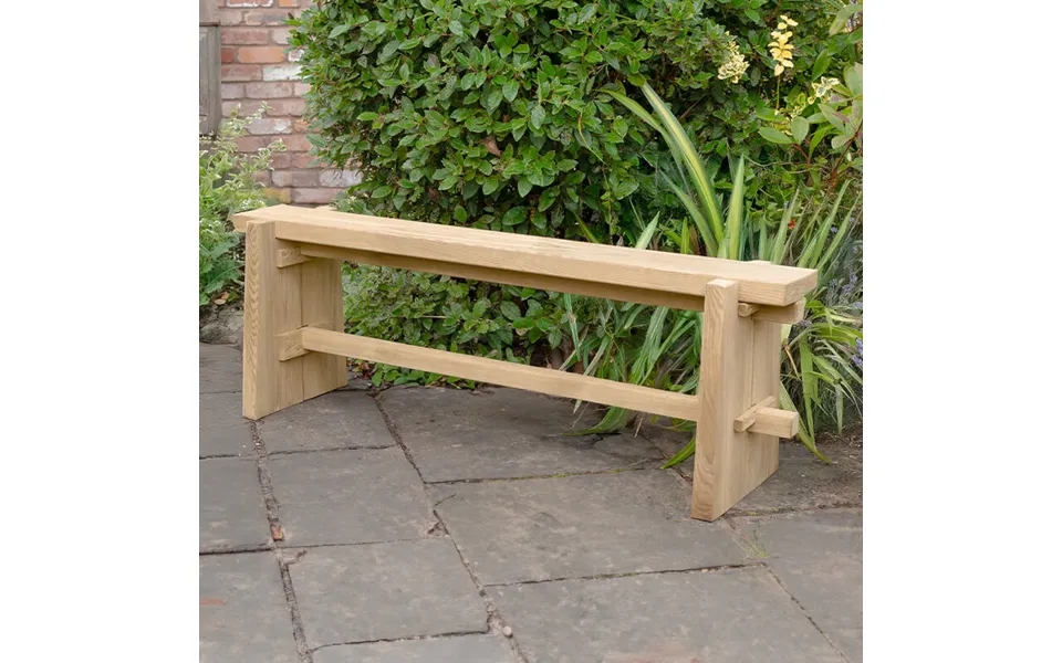 Forest Wooden Sleeper Pew Garden Bench 4'11 X 1'4 1.50m X 0.40m