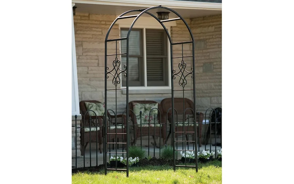 Panacea Quatrefoil Metal Garden Arch 7'5 X 3'6