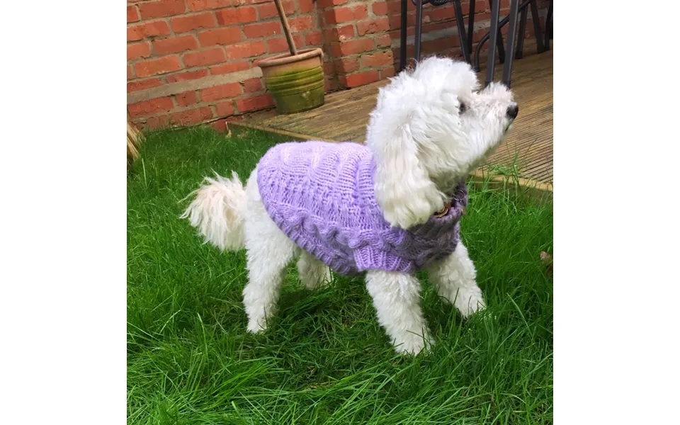Bella Paws Cable Dog Jumper - Lilac, Extra Extra Large
