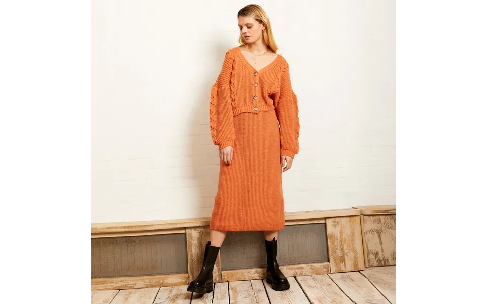 Chloe Co-ord Midi Skirt - Apricot, Apricot Small