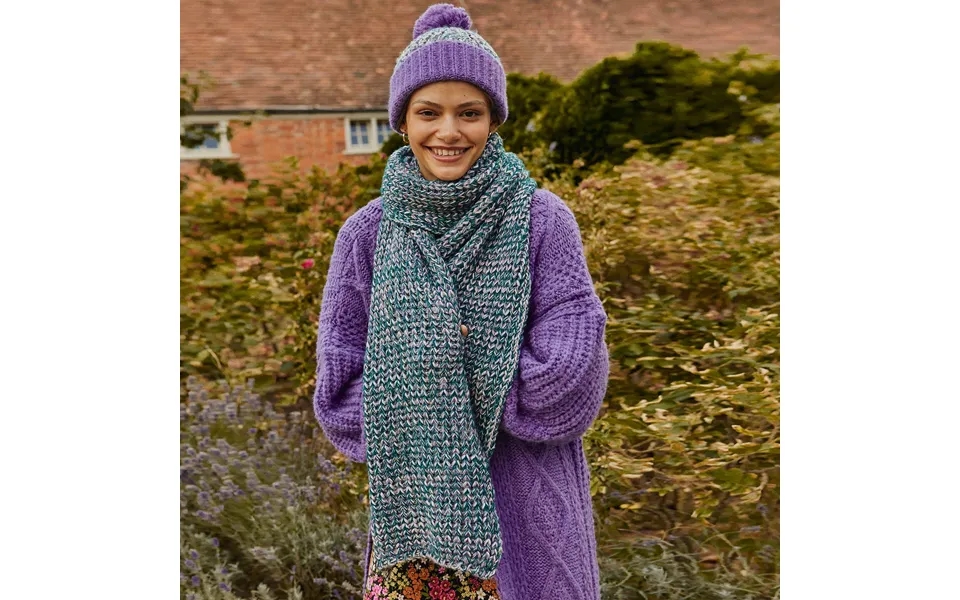 Florence Twist Oversized Chunky Knit Scarf - Purple