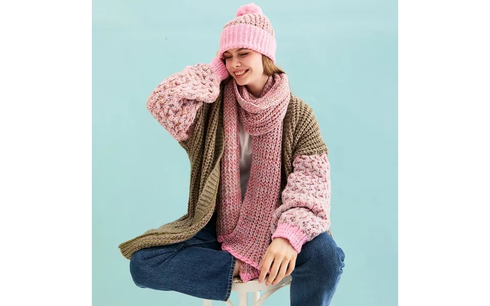 Florence Twist Oversized Knitted Scarf - Pink