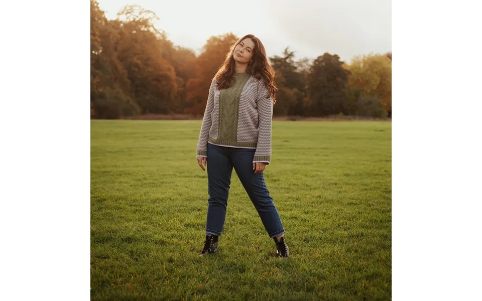 Frankie Cable Knit Crew Neck Jumper - Khaki, Small