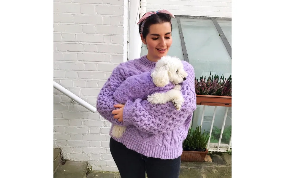 Gemma Cardigan & Bella Paws Dog & Owner Matching Jumper Set - Lilac, Medium Human Large