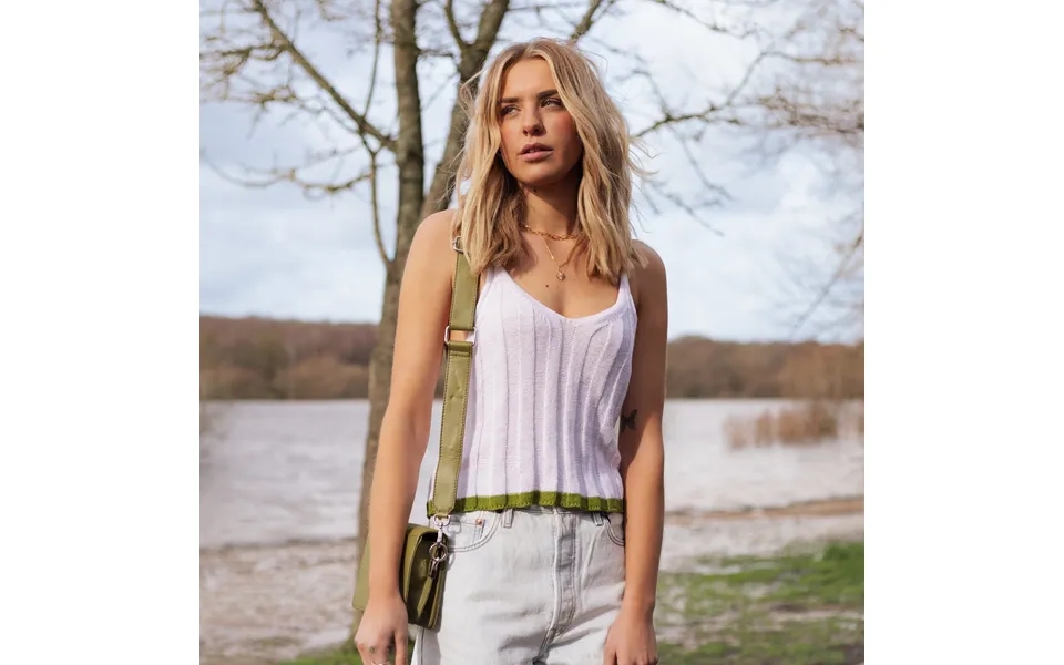 Jodie Ribbed Knitted Cami Vest - White, Medium