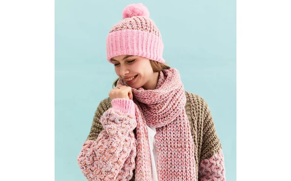 Lolly Hat Twist Bobble Pink Beanie