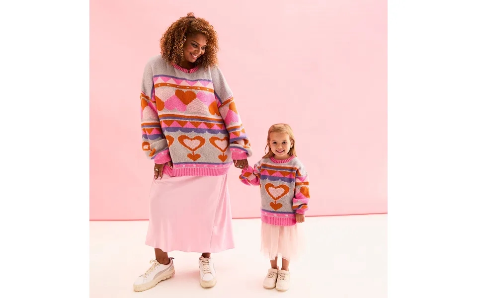 Maching Poppy Mini Me & Adult Jumper Set - Heart Intarsia Knit