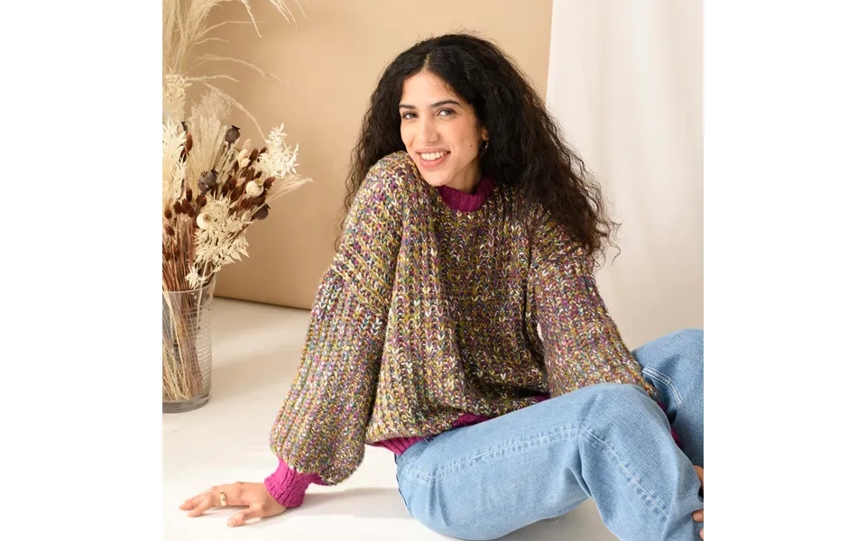 Resale Bertie Balloon Sleeve Chunky Knitted Jumper - Multi, Multi Medium 2