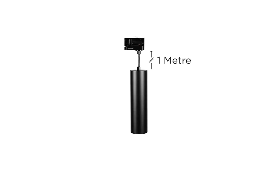 Accentplus 235mm Dia 65mm Gu10 Circuit Track Mounted Suspended Pendant Black Integral Led