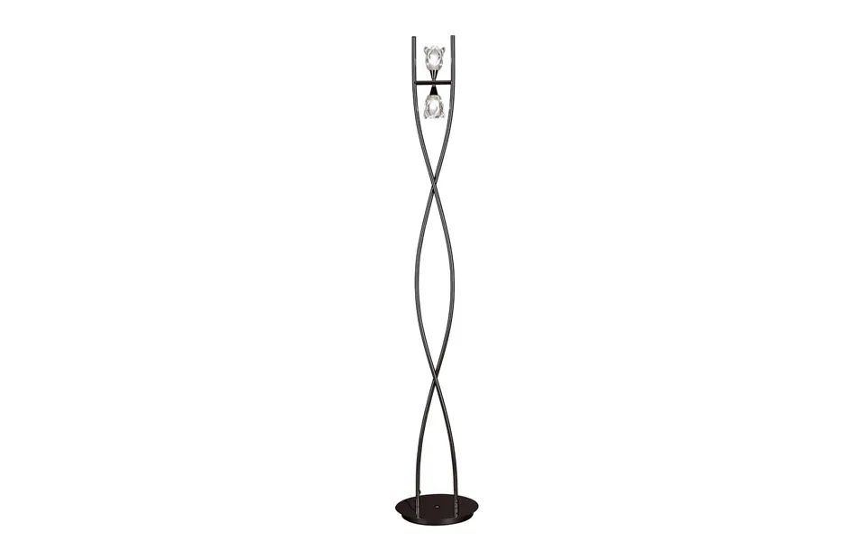 Amel Floor Lamp 2 Light G9 Black Chrome Mantra