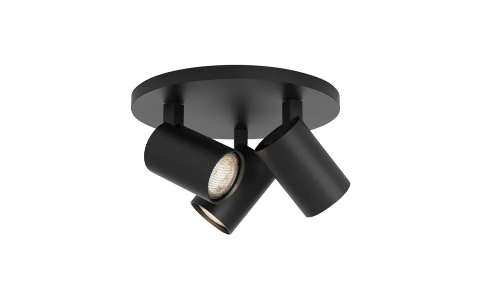 Ascoli Triple Round Matt Black Spotlight Astro
