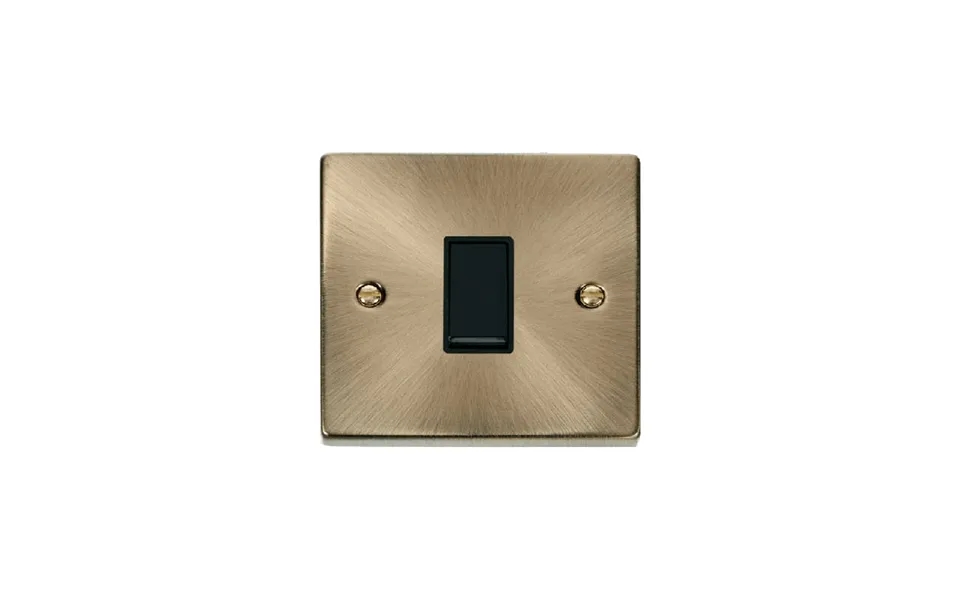 Click Deco 1 Gang 2 Way 10ax Switch Antique Brass Black Inserts