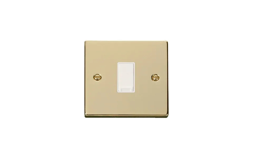 Click Deco 1 Gang 2 Way 10ax Switch Polished Brass White Inserts