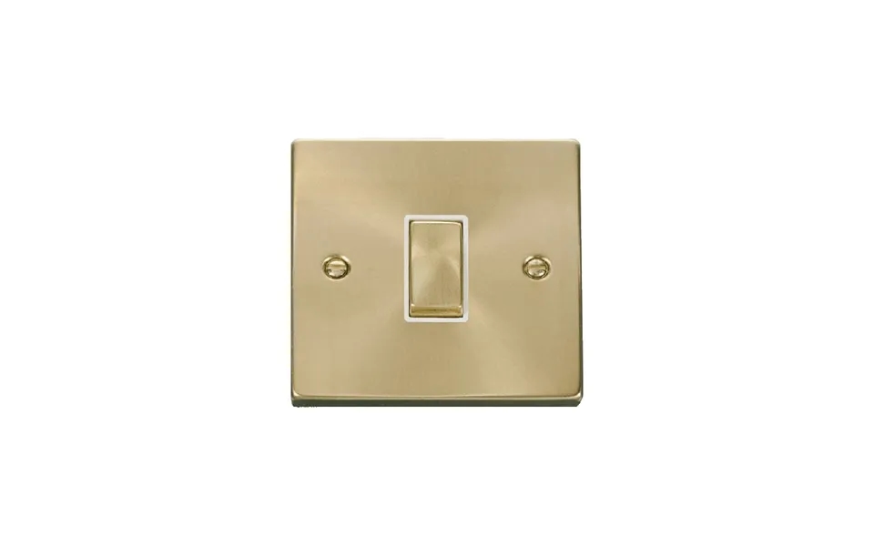 Click Deco 1 Gang 2 Way Ingot 10ax Switch Satin Brass White Inserts