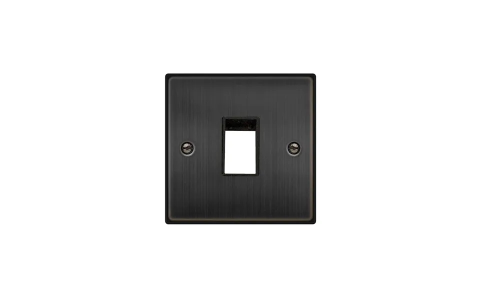 Click Deco 1 Gang Minigrid Single Aperture Unfurnished Plate Matt Bronze Black Inserts