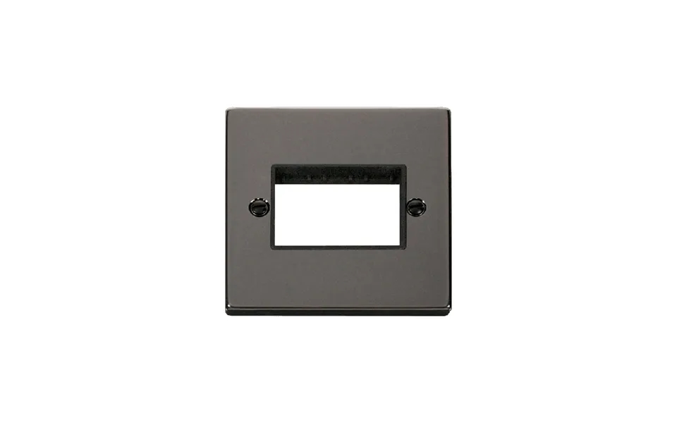 Click Deco 1 Gang Minigrid Triple Aperture Unfurnished Plate Black Nickel Black Inserts