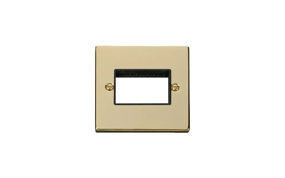 Click Deco 1 Gang Minigrid Triple Aperture Unfurnished Plate Polished Brass Black Inserts