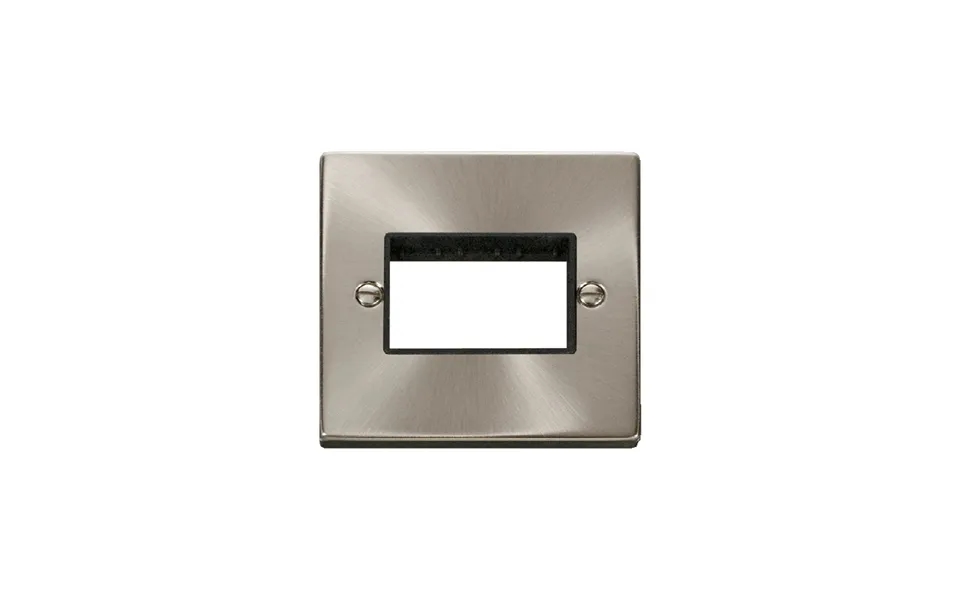 Click Deco 1 Gang Minigrid Triple Aperture Unfurnished Plate Satin Chrome Black Inserts