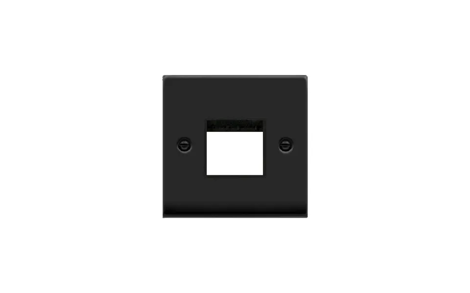 Click Deco 1 Gang Minigrid Twin Aperture Unfurnished Plate Matt Black Black Inserts