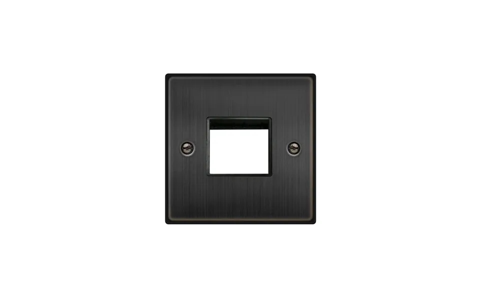 Click Deco 1 Gang Minigrid Twin Aperture Unfurnished Plate Matt Bronze Black Inserts