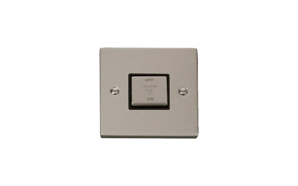 Click Deco 10a 1g 'ingot' 3p Fan Isolation Switch Pearl Nickel Insert Black