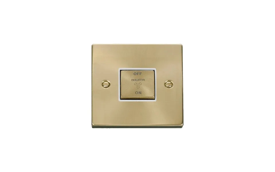 Click Deco 10a 1g 'ingot' 3p Fan Isolation Switch Satin Brass Insert White