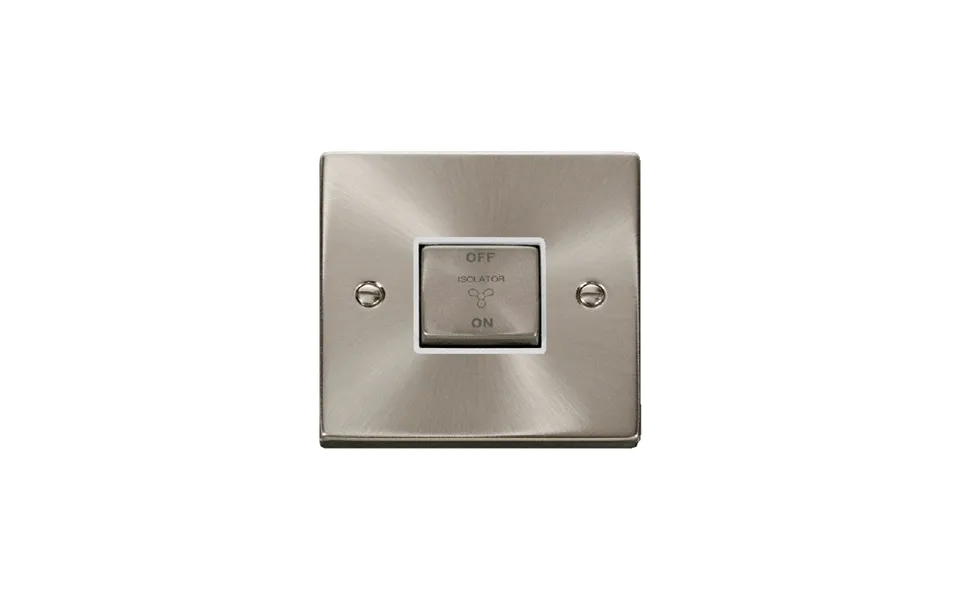 Click Deco 10a 1g 'ingot' 3p Fan Isolation Switch Satin Chrome Insert White