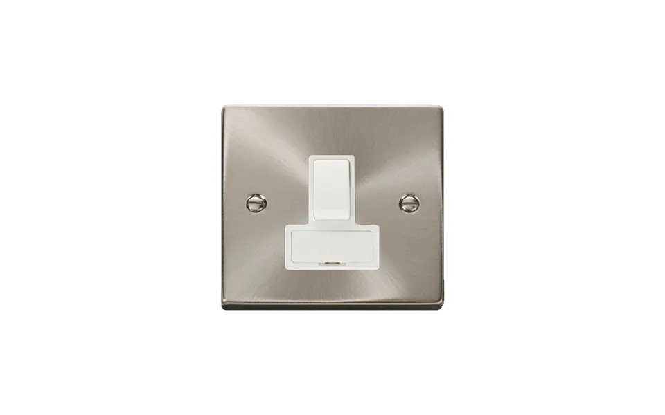 Click Deco 13a Dp Switched Fused Connection Unit Satin Chrome Insert White