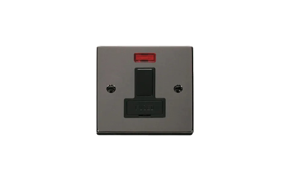 Click Deco 13a Dp Switched Fused Connection Unit With Neon Black Nickel Insert Black