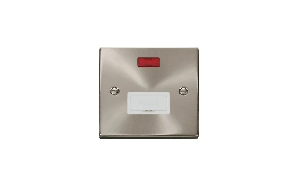 Click Deco 13a Fused Connection Unit With Neon Satin Chrome Insert White
