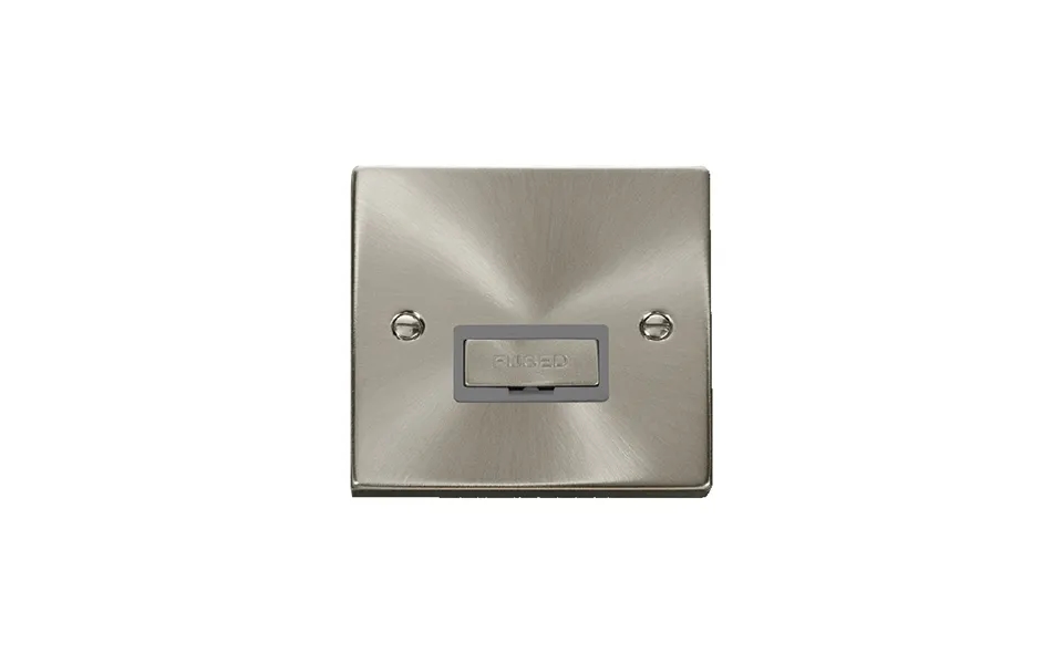 Click Deco 13a Fused 'ingot' Connection Unit Satin Chrome Insert Grey