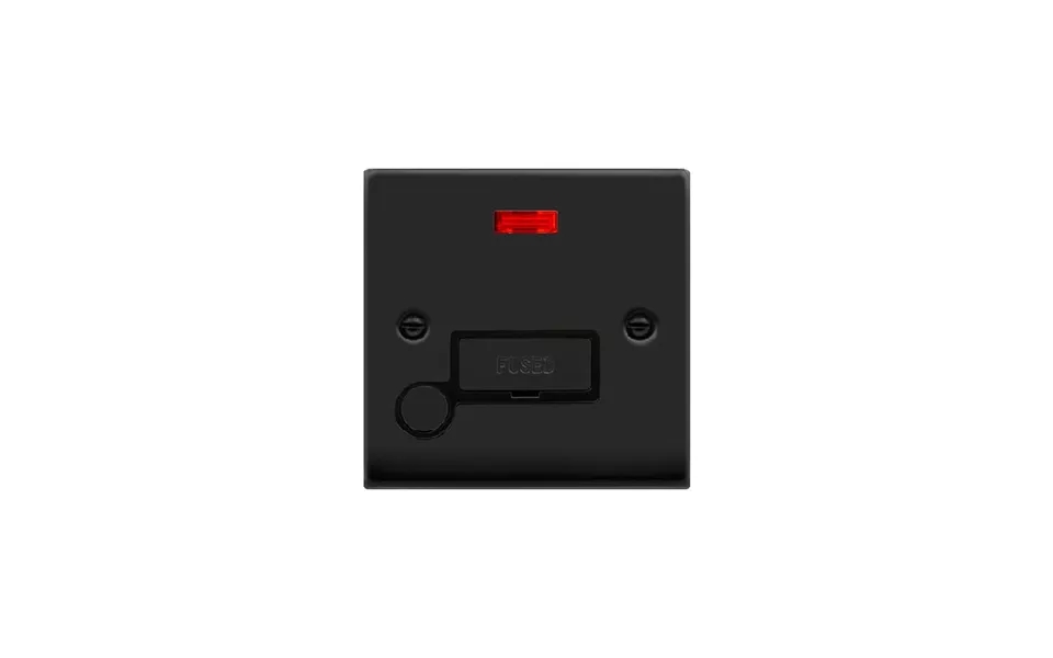 Click Deco 13a Fused 'ingot' Connection Unit With Flex Outlet & Neon Matt Black Insert Black