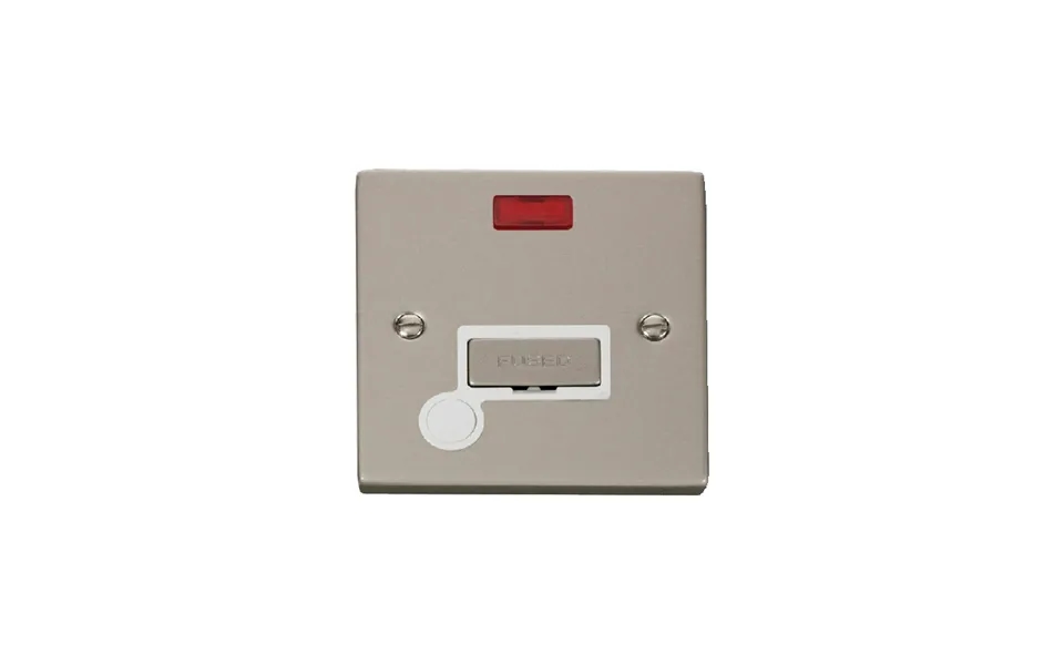 Click Deco 13a Fused 'ingot' Connection Unit With Flex Outlet & Neon Pearl Nickel Insert White